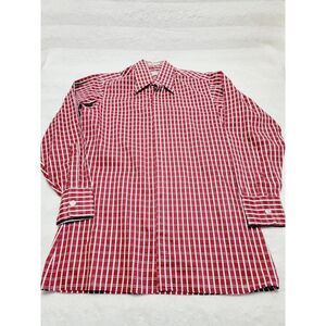 Pierre Cardin Shirt Mens 15 / 32 Vintage Late 70s I Magnin Gingham Long Sleeve